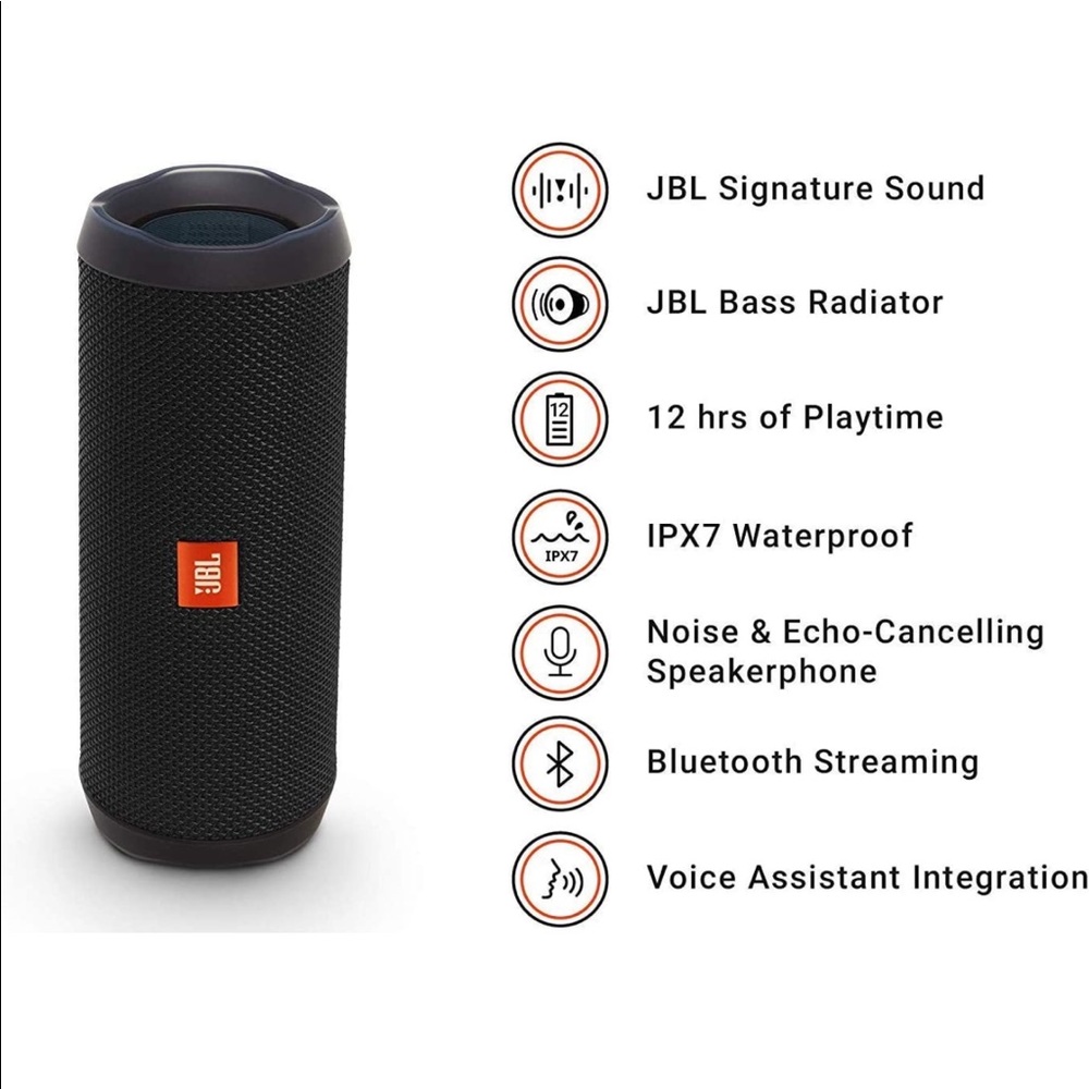 COPY - COPY - JBL FLIP 4 (Black) Bluetooth Speaker NEW IN BOX Waterproof